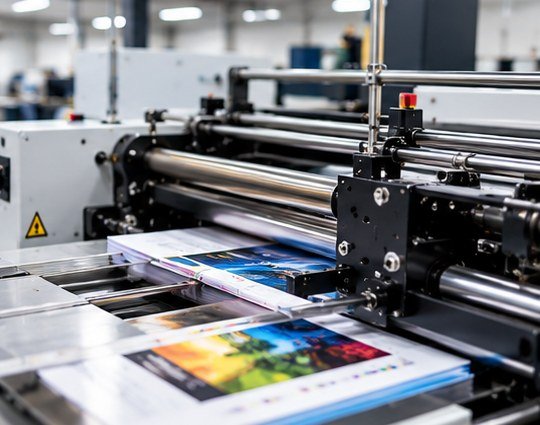 Printed sheets feeding through press rollers